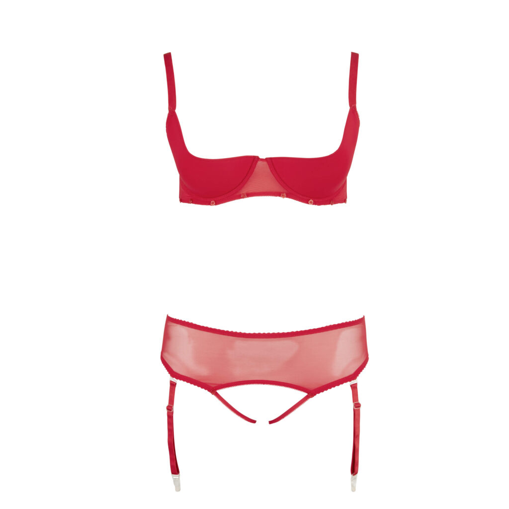 Plus Size Strip Lingeri sæt i Rød