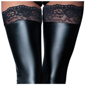Noir Handmade Stay-Up Strømper i Wetlook