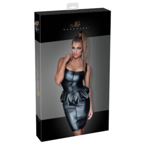 Wetlook Kjole med Peplum