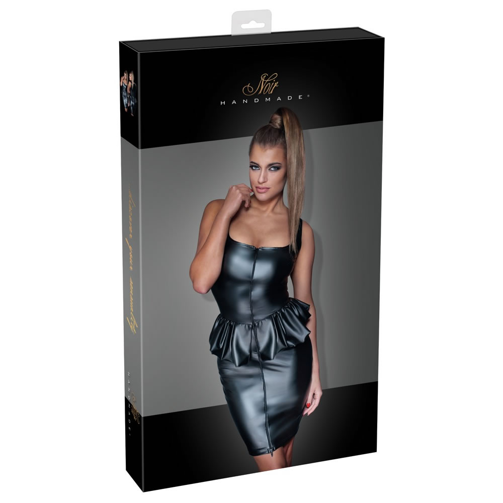 Wetlook Kjole med Peplum