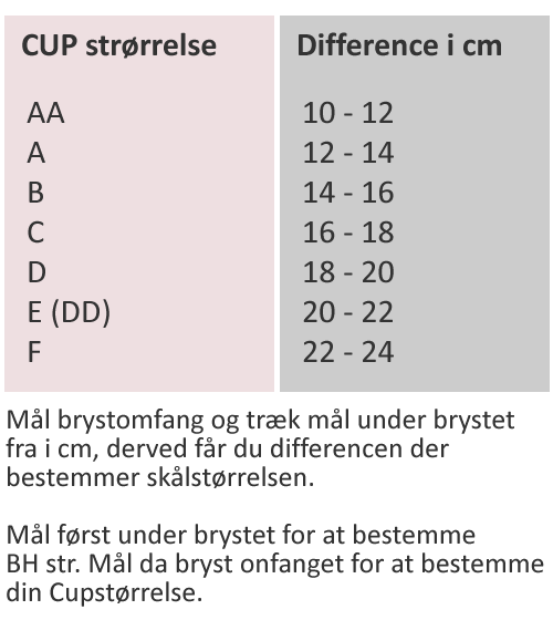 måleskema bh, corsage og body