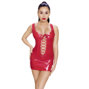 Rød Lakkjole med Snører