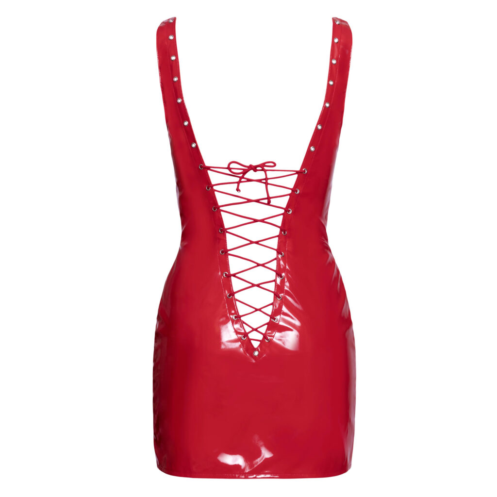 Rød Lakkjole med Snører