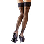 Selvsiddende Strømper med Trykt Søm og Blondekant