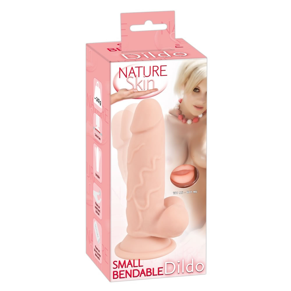 Nature Skin Dildo Small Bendable 17 cm med Sugekop