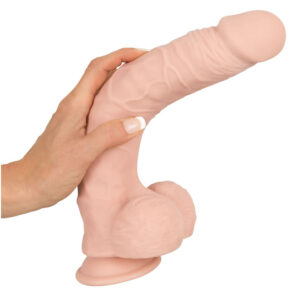 Nature Skin Large Bendable Dildo 30 cm med Sugekop