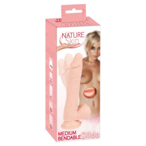 Nature Skin Medium Bendable Dildo 24 cm med Sugekop