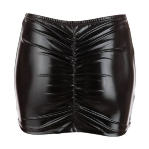Skinnende Sort Wetlook Nederdel