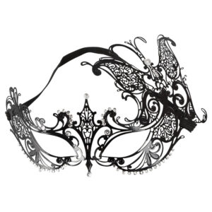 Venetian Metal Øjenmaske med Funklende Sten