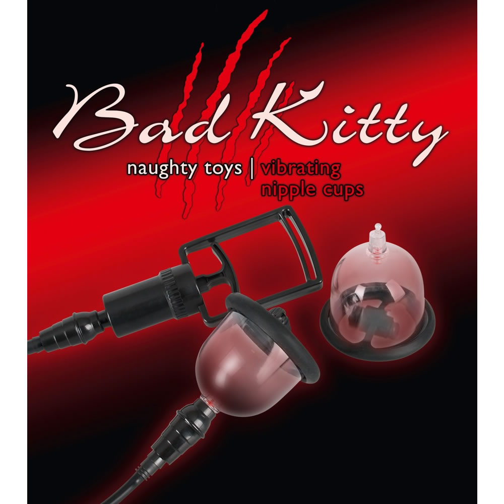 Bad Kitty Vibrating Nipple Cups Brystpumpe med Vibrator