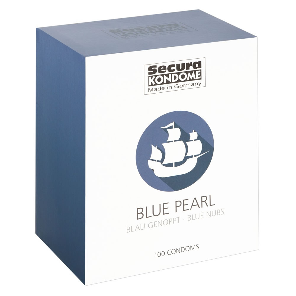 Secura Blue Pearl Blå Kondom med Nopper