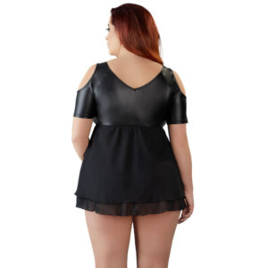 Wetlook Top i Plus Size med Chiffon