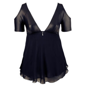 Wetlook Top i Plus Size med Chiffon