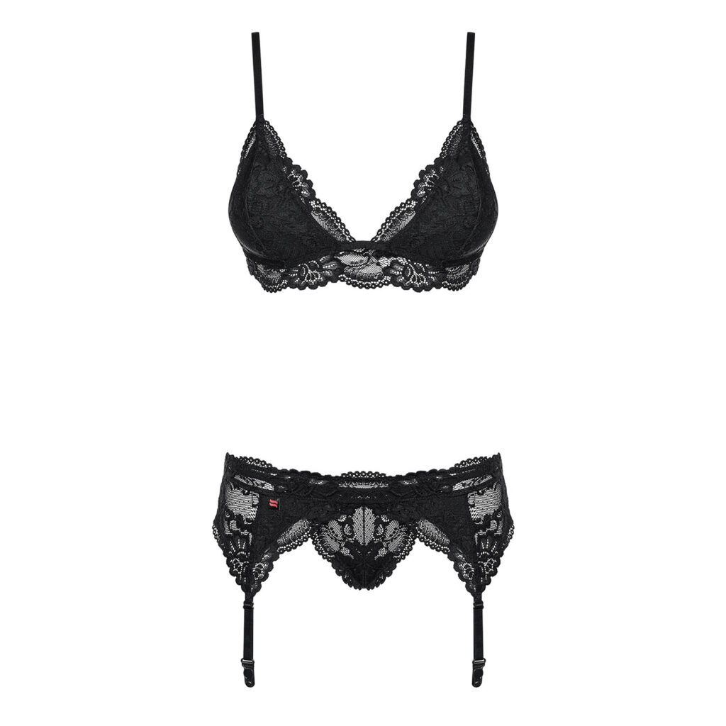 Obsessive Lingeri sæt Elise med BH, Trusser og Hofteholder