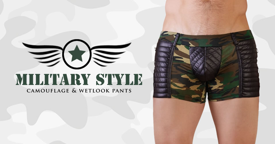 Herre Camouflage Pants med Wetlook