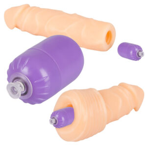 Nature Skin Penis Sleeve med Bullet Vibrator