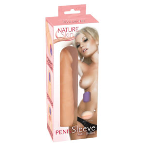 Nature Skin Penis Sleeve med Bullet Vibrator