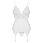 Obsessive Mia Blonde Bustier med Strømpeholdere