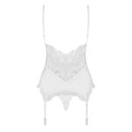 Obsessive Mia Blonde Bustier med Strømpeholdere
