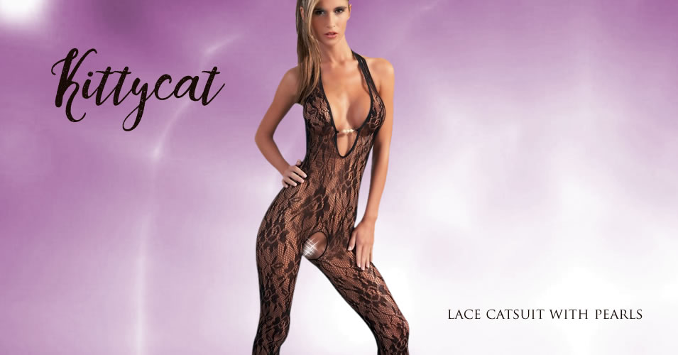 Blonde Catsuit med Perler