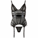 Sort Bustier med Wetlook Striber