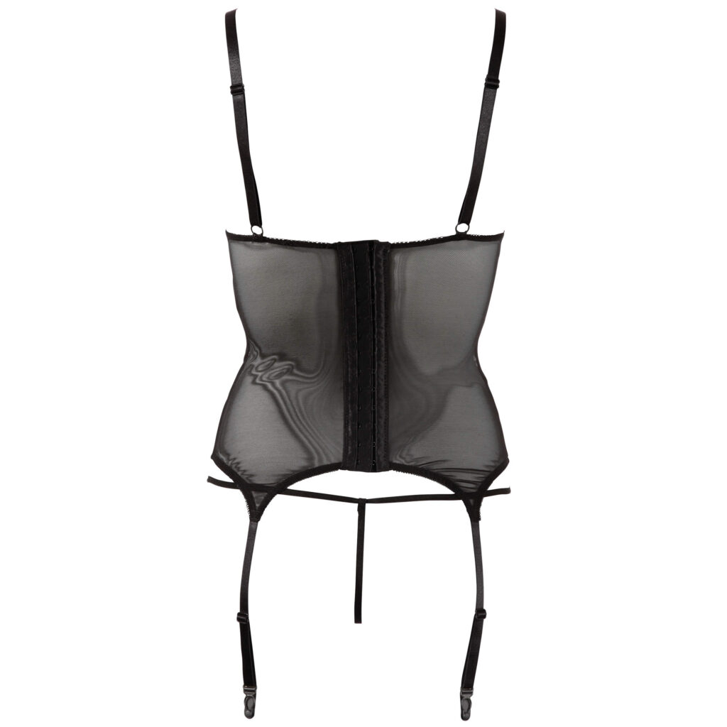 Sort Bustier med Wetlook Striber