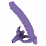 Strap-on DP Vibrator til ham med klitoris stimulator og Penisring