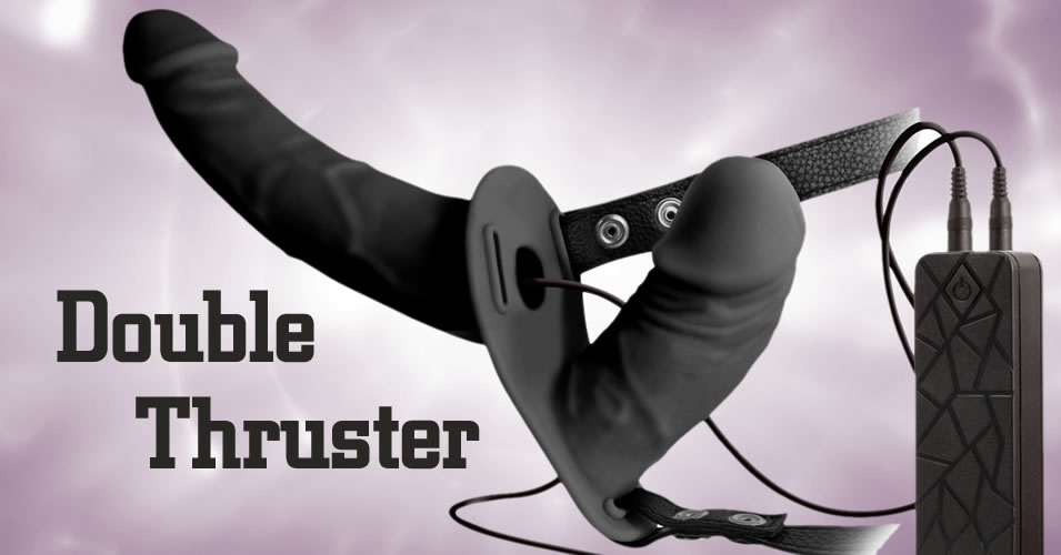 Double Thruster Dobbelt Strap-On Vibrator