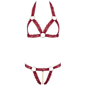 Open Lace Blonde Lingeri sæt med BH & Trusse