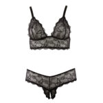 Plus Size Blonde BH og Trusse med Åben Skridt