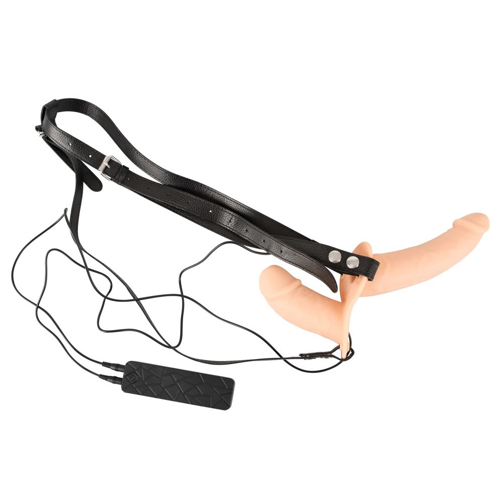 realistisk-silikone-strap-on-duo-med-vibrator