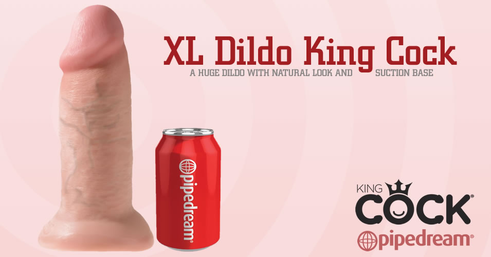 XL Dildo King Cock med Strap-On Sugekop