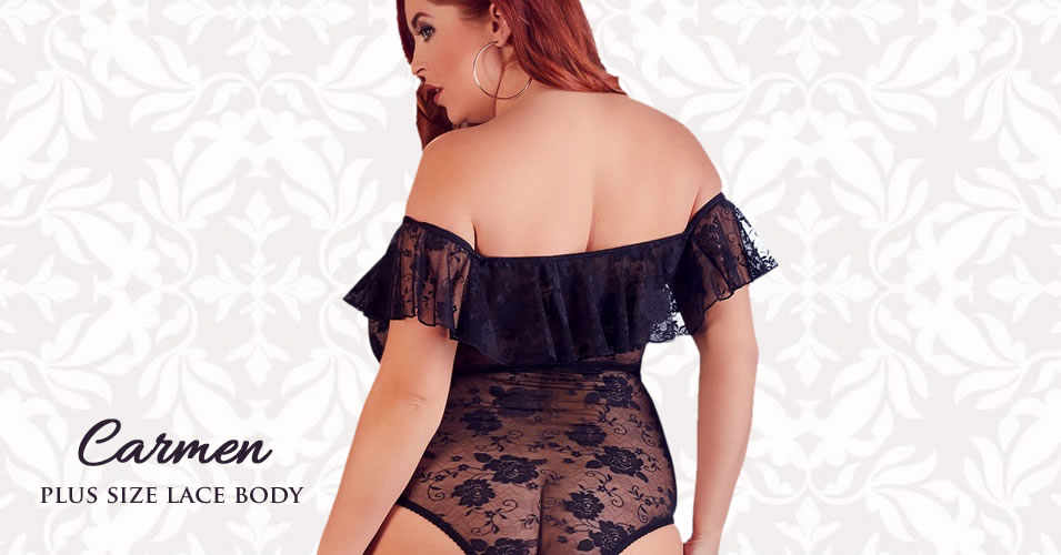 Plus Size Blonde Body med Flæser