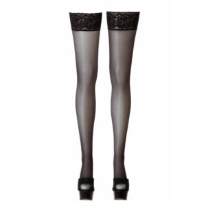 Selvsiddende Strømper med Glitter & Lurex i Sort