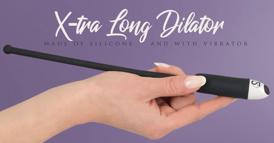 Silikone Dilator Ekstra Lang med Vibrator