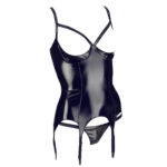 Lak Bustier Brystfri i Sort