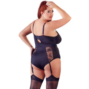 Plus Size Body med Blonder og Strømpeholdere