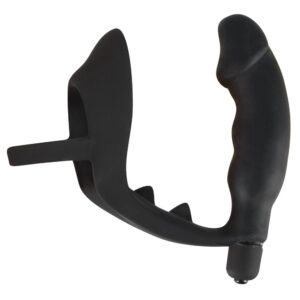 Black Velvets Penisring med Vibrator Anal Plug i Silikone