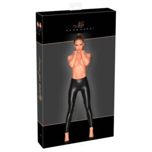 Noir Wetlook Leggings i Sort