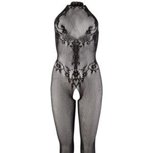 Blonde Net Catsuit i Sort
