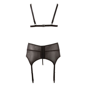 Plus Size Blonde BH med Hofteholder og Trusser i Sort