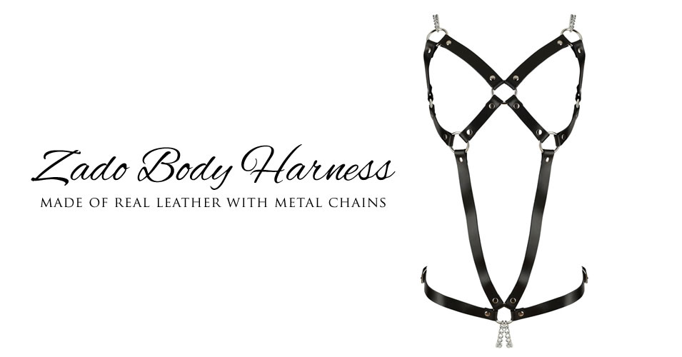 Læder Body Harness med Metalkæder til Hende