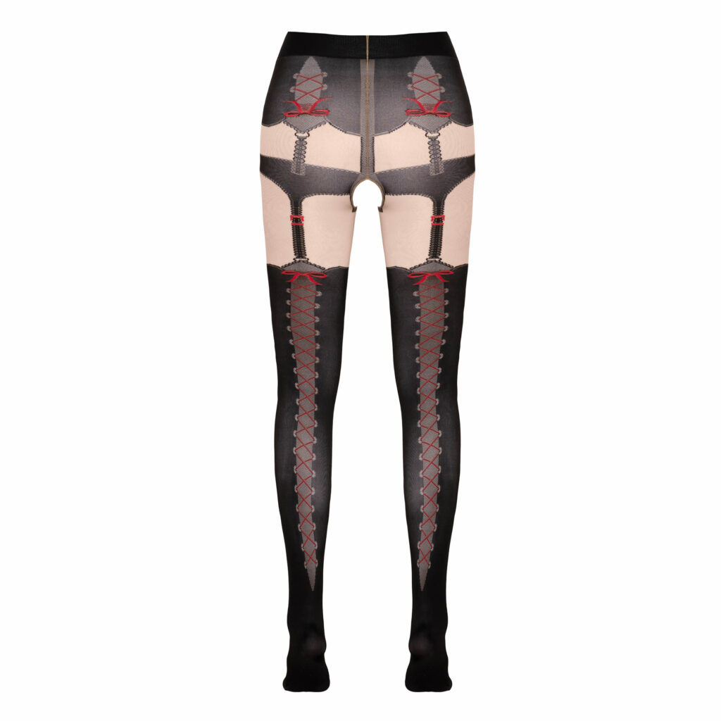 Strømpebukser med snøre og hofteholder effekt