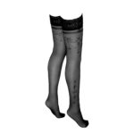 Selvsiddende Strømper med Blondekant og Elegant Mønster