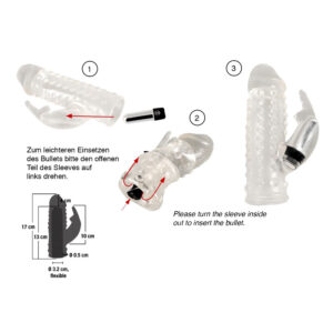 Penis Sleeve med Vibrator og Klitoris Stimulator