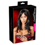 Sort paryk med mellemlang hår