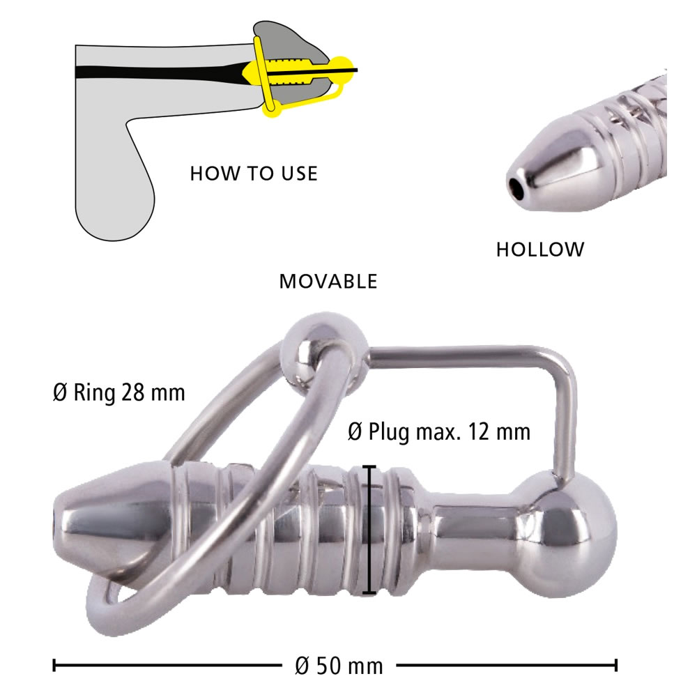 Penisplug Dilator Torpedo Plug med Penishoved Ring