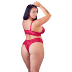 Plus Size Blonde BH Sæt i Rød