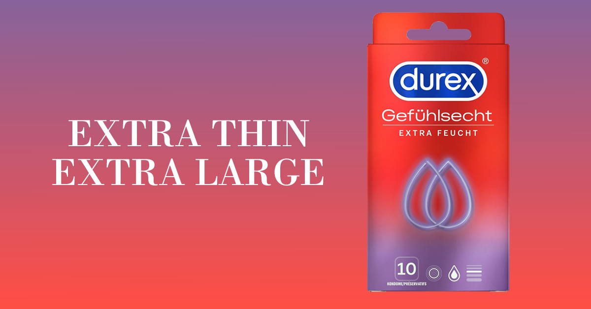 Durex Gefühlsecht Ekstra Tynd Kondom Stor Størrelse