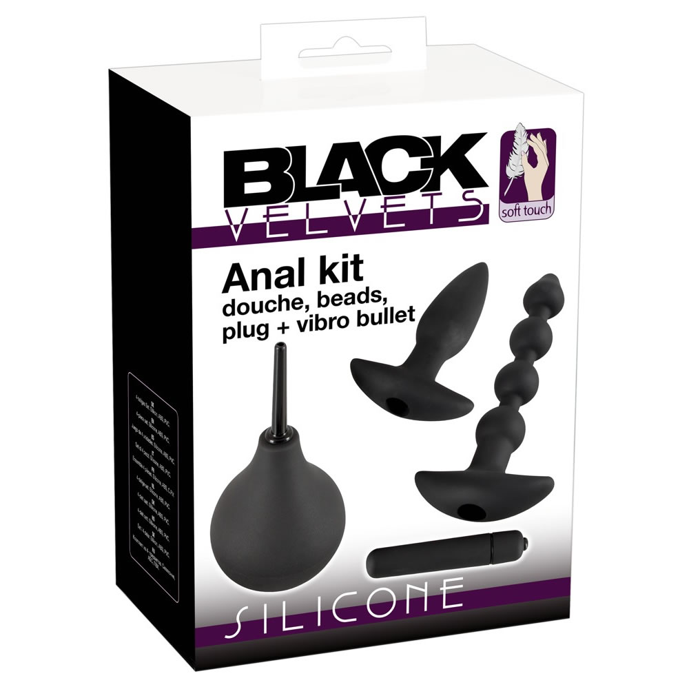 Black Velvets Anal Kit med Intim Bruser, Anal Plug og Anal Kæde